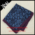 Hand Rolled Paisley Wool Silk Custom Print Wholesale Pocket Squares for Men